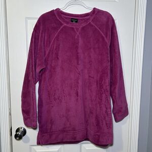 32 Degrees Heat Pajama Top Women's XL Purple Fleece Long Sleeve Crew Neck NWOT